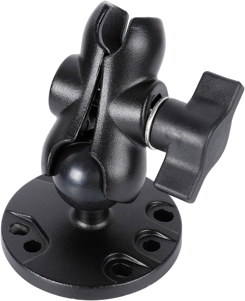 FPN 1" Ball Double Socket Arm with AMPS Hole Round Plate Base, Aluminum Alloy Arm&Drill Base, Compatible with RAM Mounts 1 Inch Ball Components, for Bike Car Motorcycle Phone Mount (3.15" Length) - Image 1